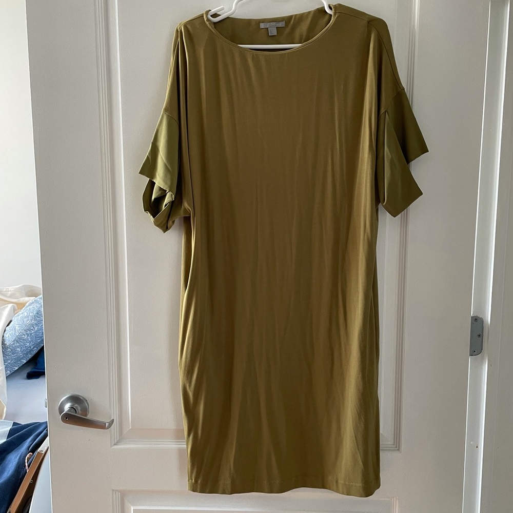 Olive Green COS Dress with Pockets Small